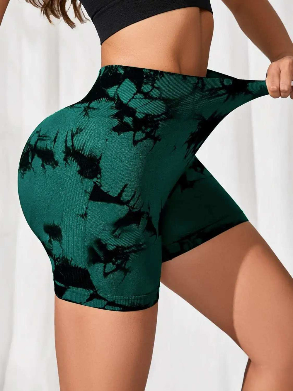 Tie-Dye High Waist Active Shorts - Trendsi - Flyclothing LLC