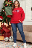 Plus Size MERRY Round Neck Long Sleeve Sweater - Trendsi - Flyclothing LLC
