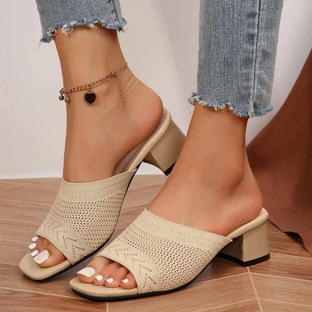 Open Toe Block Heel Sandals - Trendsi - Flyclothing LLC