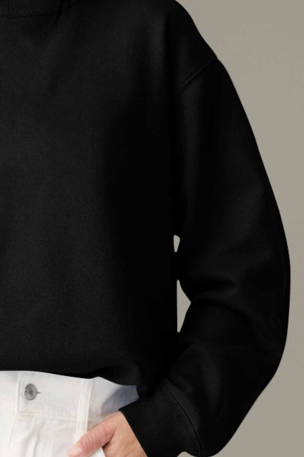 Round Neck Long Sleeve Sweatshirt - Trendsi - Flyclothing LLC
