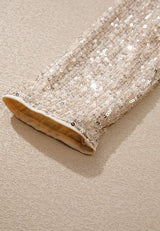 Sequin Surplice Long Sleeve Bodysuit - Trendsi - Flyclothing LLC