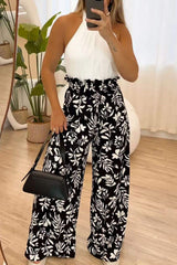 Full Size Printed High Waist Wide Leg Pants - Trendsi - Flyclothing LLC