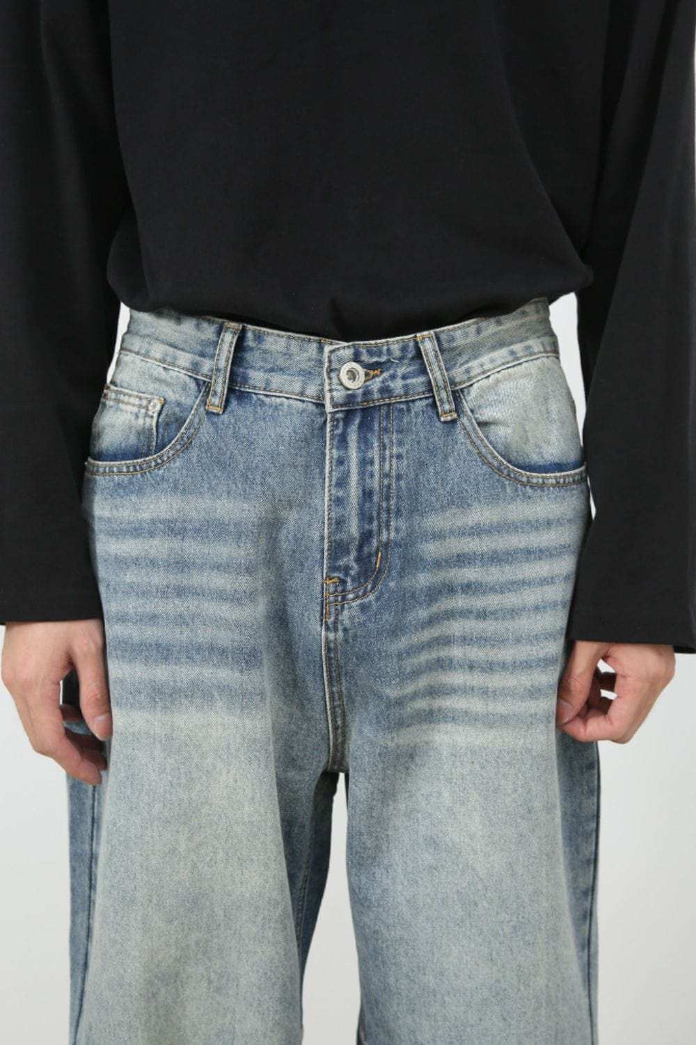 Men's Wide Leg Jeans with Pockets - Trendsi - Flyclothing LLC