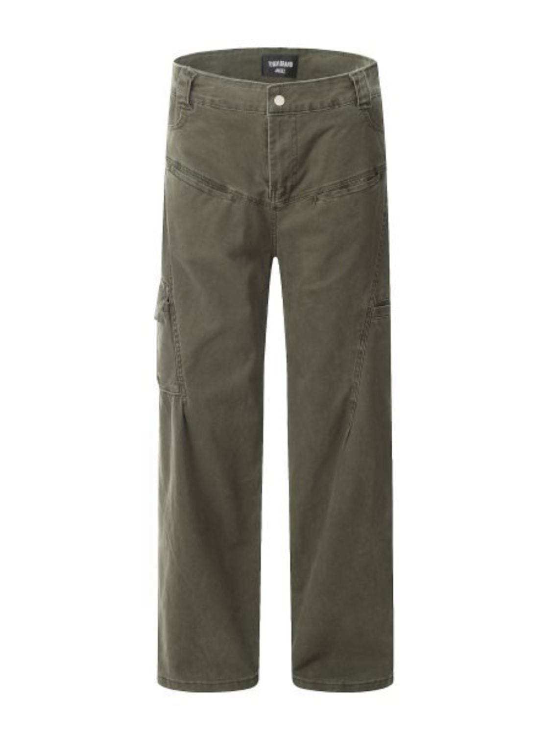 Men's Straight Leg Cargo Pants - Trendsi - Flyclothing LLC