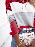 Full Size Leopard Color Block Long Sleeve Sweater Plus Size - Trendsi - Flyclothing LLC