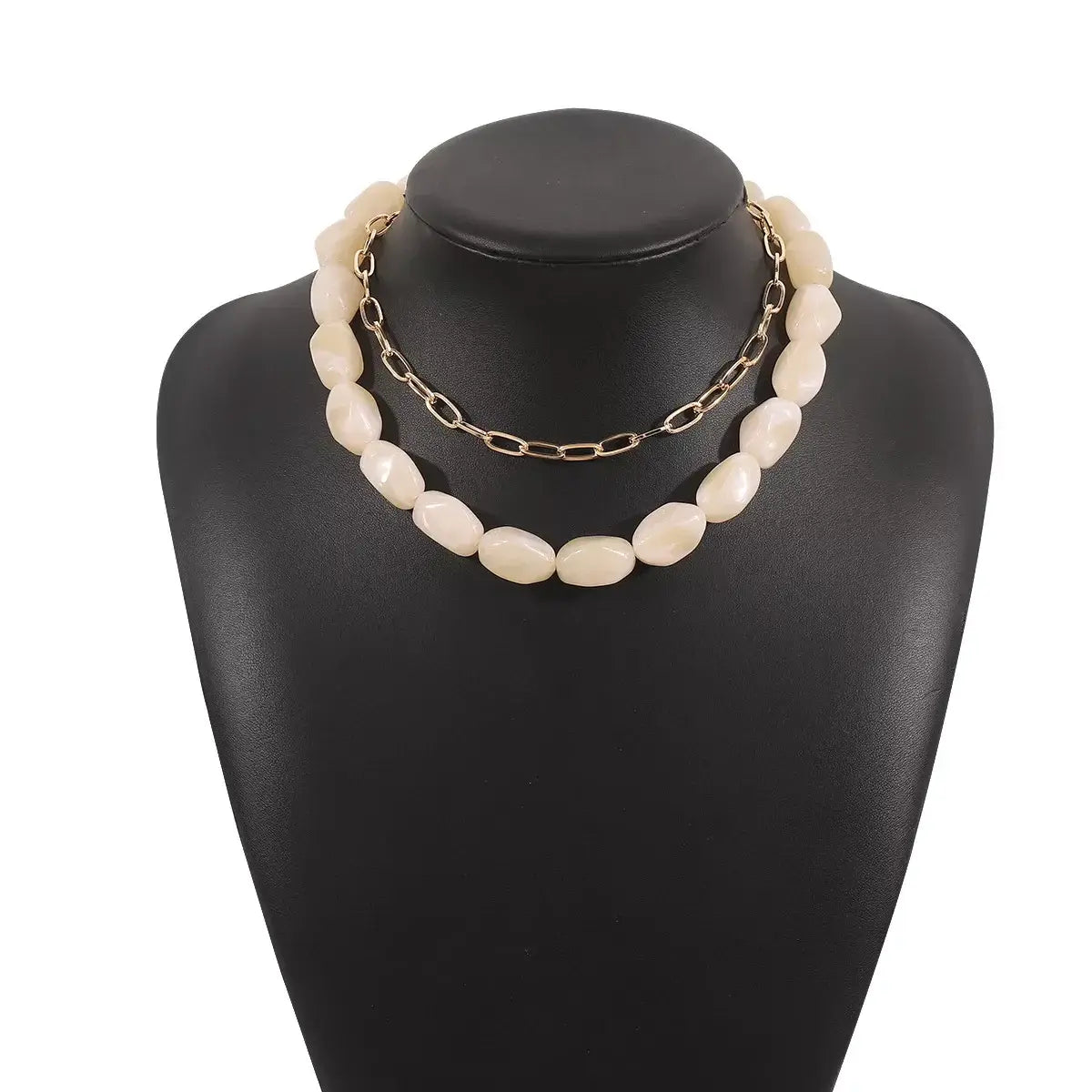 2 Piece Colorful Beaded Chain Necklace - Trendsi - Flyclothing LLC