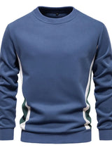Men's Side Striped Contrast Round Neck Sweatshirt - Trendsi - Flyclothing LLC