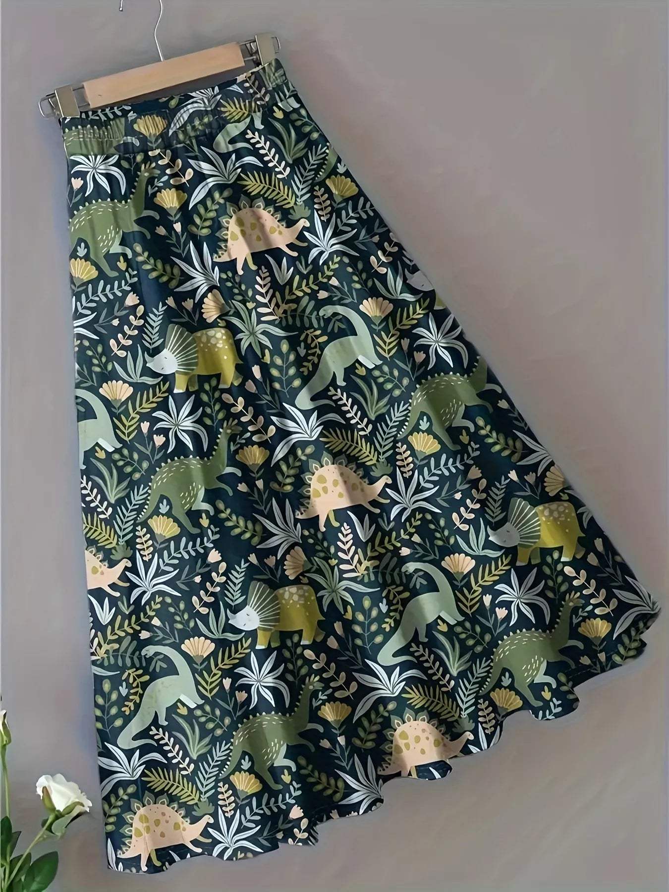 Printed Elastic Waist Skirt - Trendsi - Flyclothing LLC