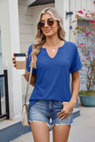 Florira Notched Short Sleeve T-Shirt - Trendsi