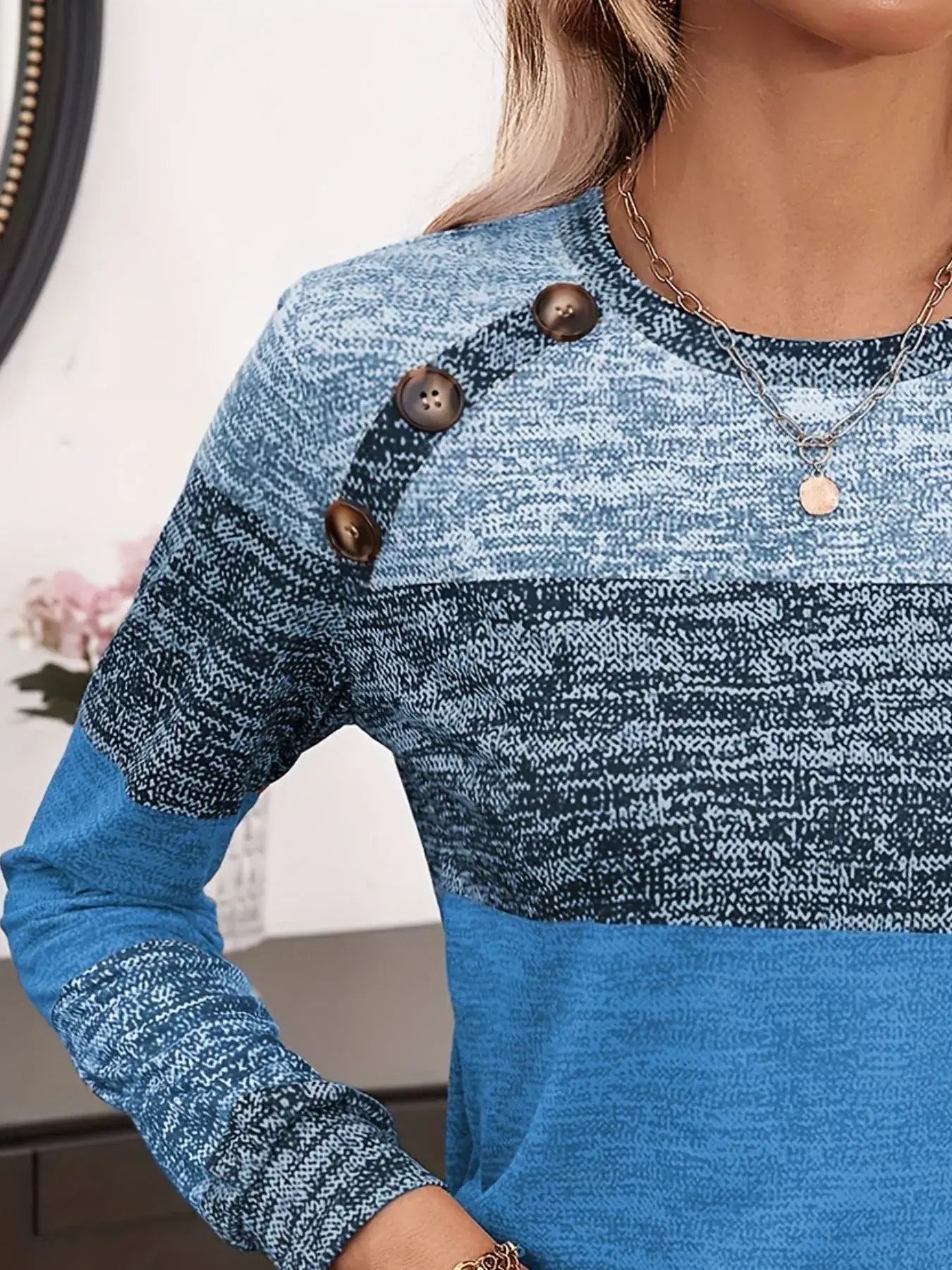 Color Block Long Sleeve T-Shirt - Trendsi - Flyclothing LLC