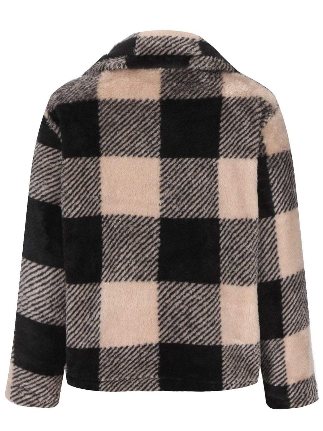 Full Size Plaid Zip Up Long Sleeve Jacket - Trendsi - Flyclothing LLC