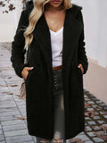 Devine Pocketed Long Sleeve Hooded Teddy Coat - Trendsi - Flyclothing LLC