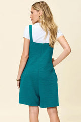 Double Take Full Size Texture Square Neck Romper - Trendsi - Flyclothing LLC