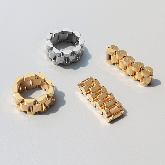 Plated Titanium Steel Ring - Trendsi