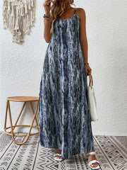 Full Size Printed Scoop Neck Maxi Cami Dress - Trendsi