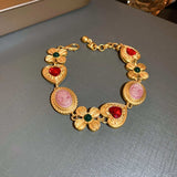 Copper Inlaid Rhinestone Vintage Bracelet - Trendsi - Flyclothing LLC