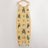 Baha Ranch The Last Roundup Western Rodeo Overalls Jumpsuit - Tan