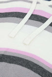 Plus Size Striped Long Sleeve Hooded Sweater - Trendsi - Flyclothing LLC