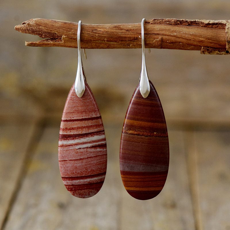 Natural Stone Waterdrop Shape Earrings - Trendsi