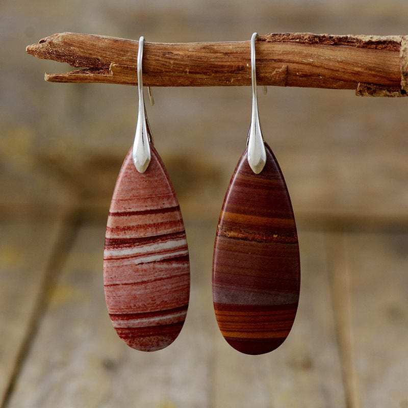 Natural Stone Waterdrop Shape Earrings - Trendsi - Flyclothing LLC