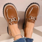 Chain Decor Chunky Loafers - Trendsi - Flyclothing LLC