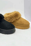 WILD DIVA Faux-Fur Platform Slip On Booties - Trendsi