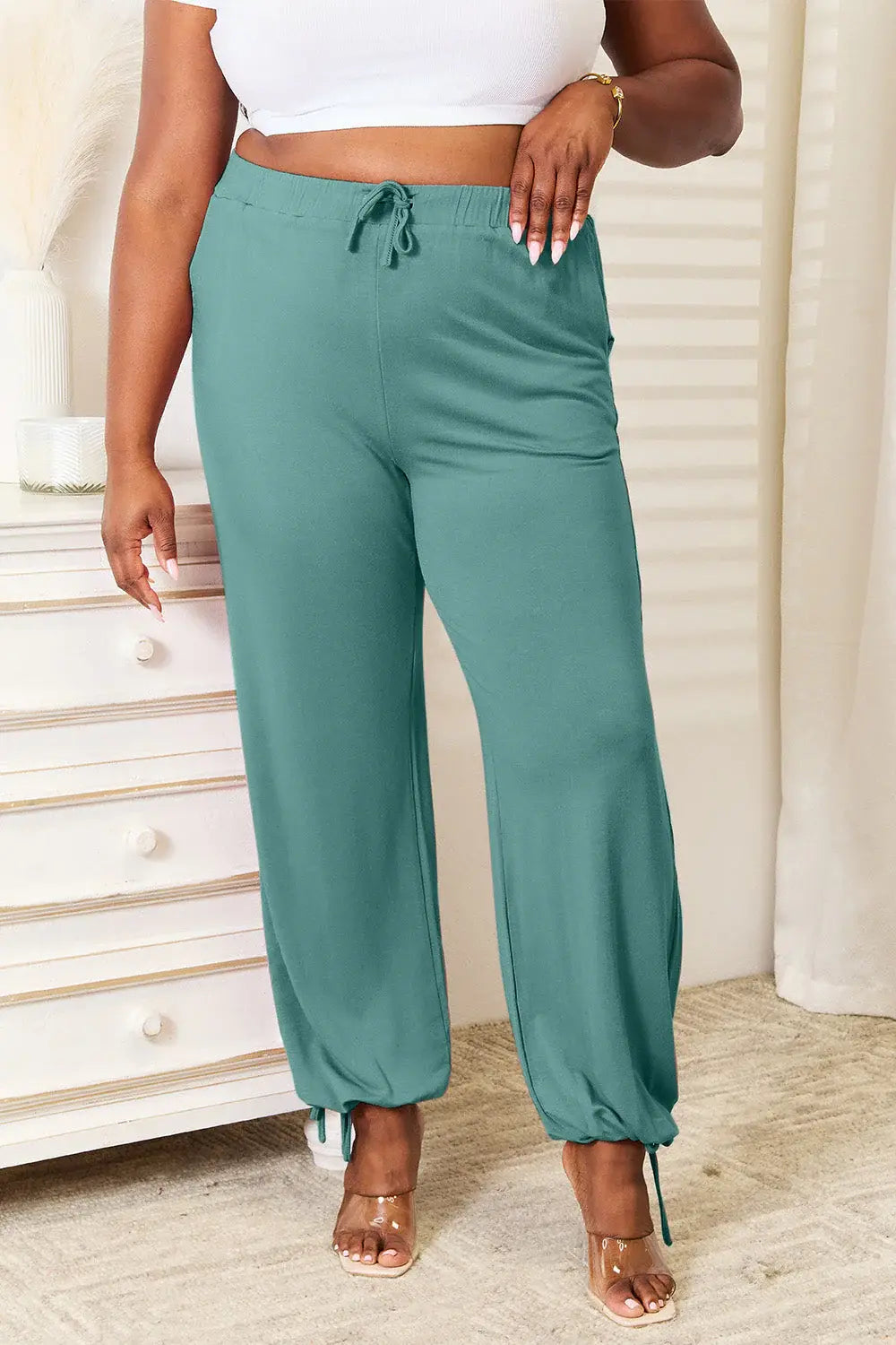 Basic Bae Full Size Soft Rayon Drawstring Waist Pants with Pockets - ShopBasicbae - Flyclothing LLC