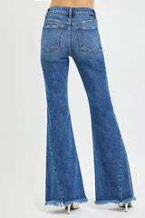 RISEN Mid Rise Flare Side Seam Detailing Jeans - Trendsi - Flyclothing LLC