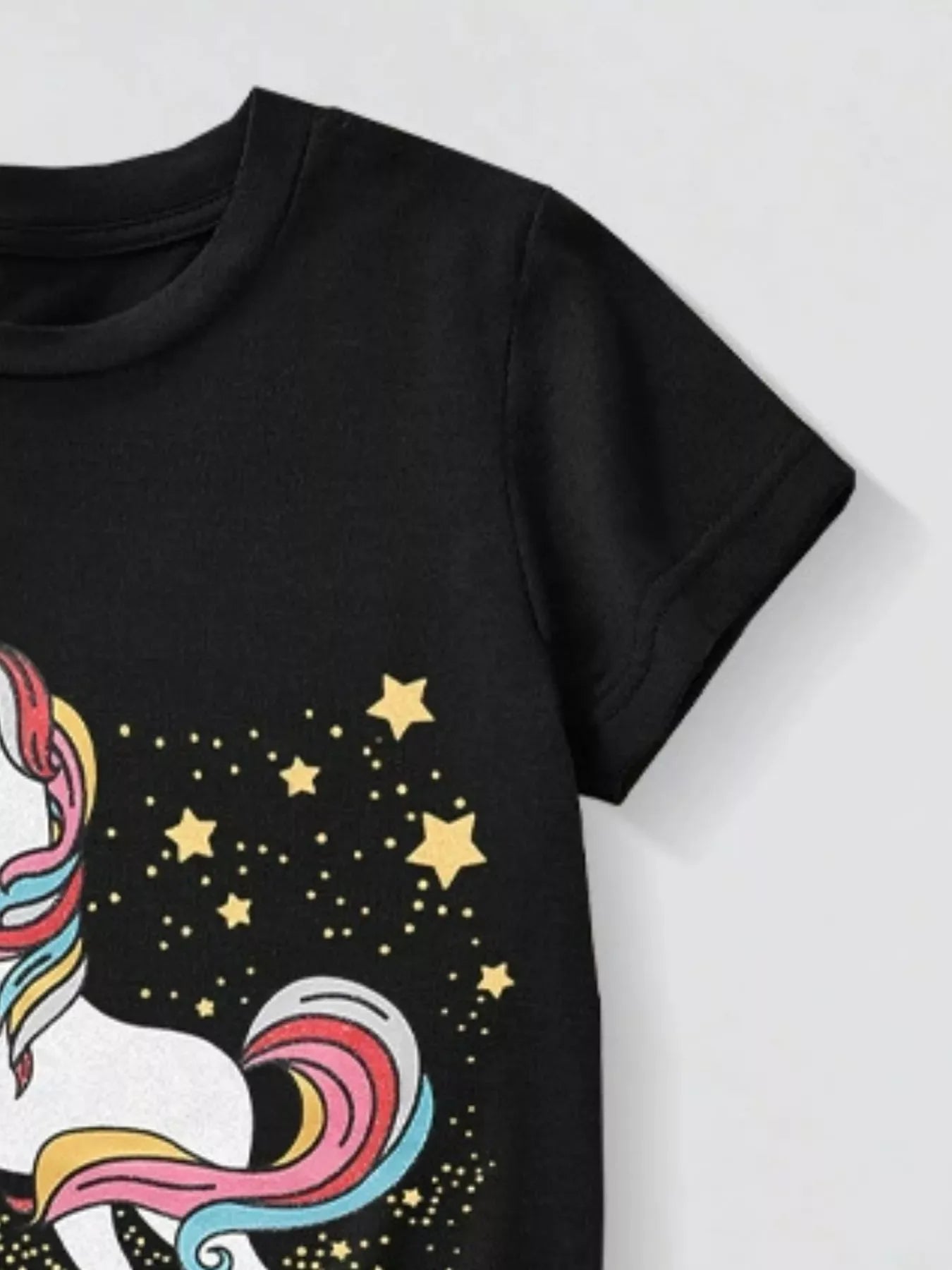 Children's Unicorn Graphic Short Sleeve T-Shirt - Trendsi - Flyclothing LLC
