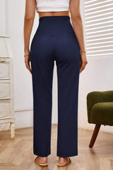 High Waist Wide Leg Pants with Pockets - Trendsi - Flyclothing LLC