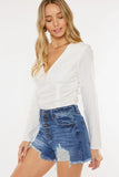 Kancan Distressed Button-Fly High Waist Denim Shorts - Trendsi