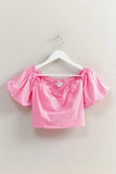 HYFVE Puff Sleeve Sweetheart Neck Top - Trendsi