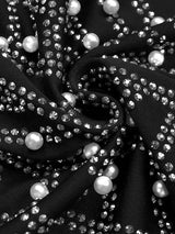 Rhinestone Pearl Detail One-Shoulder Mermaid Maxi Dress - Trendsi - Flyclothing LLC