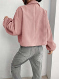 Collared Neck Dropped Shoulder Jacket - Trendsi - Flyclothing LLC