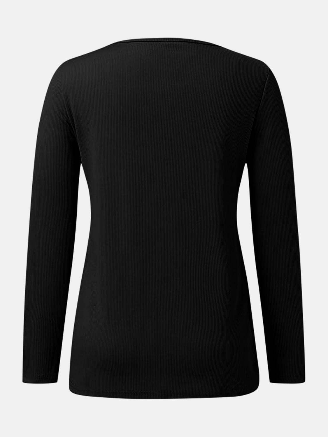 Full Size Scoop Neck Long Sleeve T-Shirt - Trendsi - Flyclothing LLC