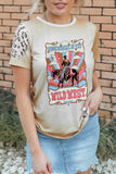 Graphic Round Neck Short Sleeve T-Shirt - Trendsi - Flyclothing LLC