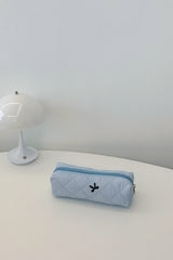 Bow Embroidered Quilted Storage Bag - Trendsi