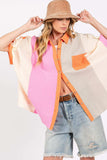 SAGE + FIG Full Size Color Block Button-Down Shirt - Trendsi - Flyclothing LLC