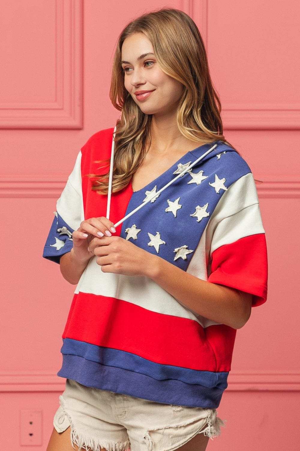 BiBi American Flag Theme Hoodie - Trendsi - Flyclothing LLC