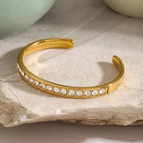 Stainless Steel Inlaid Zircon Bracelet - Trendsi