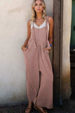 Corded Adjustable Straps Wide Leg Loose Overalls - Trendsi - Flyclothing LLC