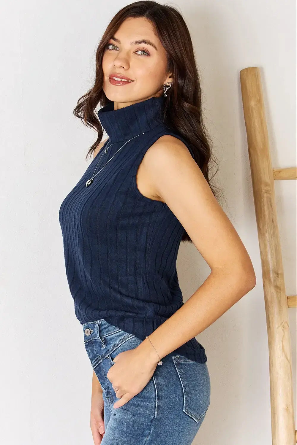 Basic Bae Full Size Ribbed Turtleneck Tank - ShopBasicbae - Flyclothing LLC