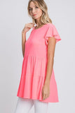 Heimish Full Size Tiered Round Neck Ruffle Sleeve Top Plus Size - Trendsi