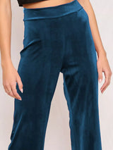 Full Size Velvet Wide Leg Pants Plus Size - Trendsi - Flyclothing LLC