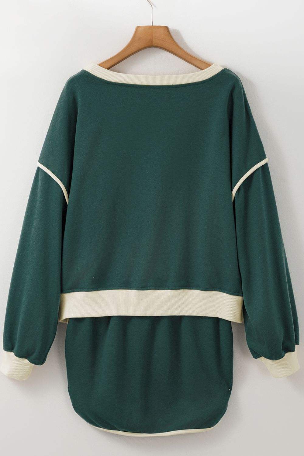 Contrast Trim Round Neck Top and Skort Set - Trendsi - Flyclothing LLC
