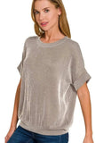 Zenana Corded Rib Short Sleeve T-Shirt - Trendsi - Flyclothing LLC