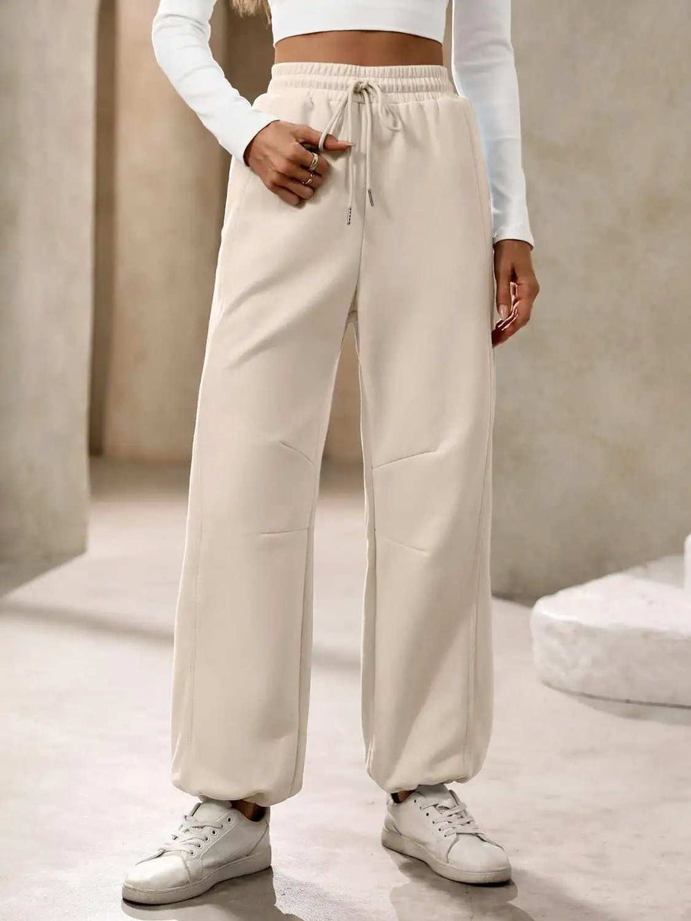 Drawstring Joggers with Pockets - Trendsi - Flyclothing LLC