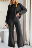 Round Neck Long Sleeve Top and Pants Set - Trendsi - Flyclothing LLC