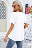 Ruched Scoop Neck Short Sleeve Blouse - Trendsi - Flyclothing LLC