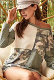 BiBi Color Block Camouflage Out Stitching Round Neck T-Shirt - Trendsi - Flyclothing LLC